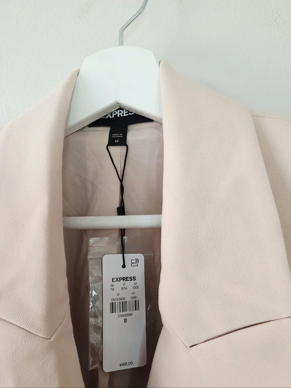 Express Double Breasted Hourglass Blazer Neutral Cream Size 10
